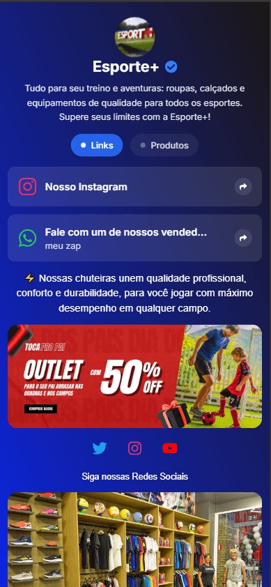 Exemplo 5 de página profissional criada com Tônabio