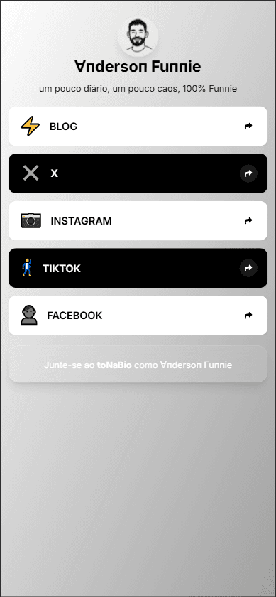 Exemplo 6 de página profissional criada com Tônabio